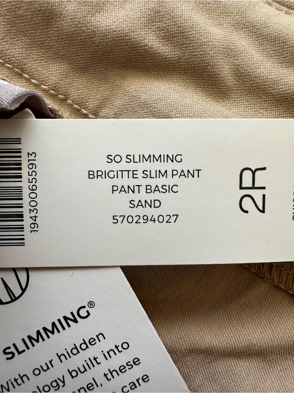 CHICO’S So Slimming Brigitte Slim Leg Pants Tan Sand Workwear Office Size 12 NWT - Picture 8 of 10